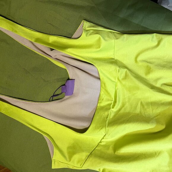 NWT Yitty Yellow Headliner Shaping Open Bust Thong Bodysuit and Bandeau Bra Set - Picture 8 of 10